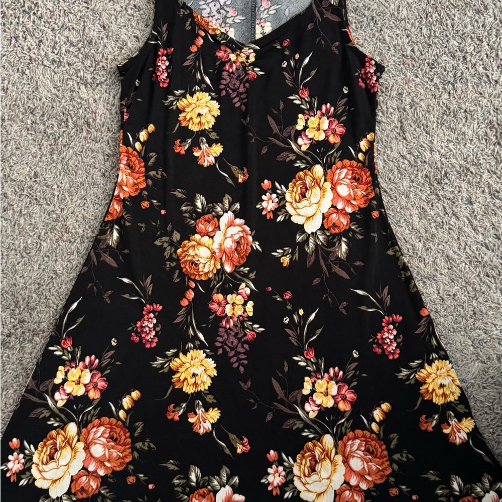 Wallflower Black and Orange Floral Mini Dress